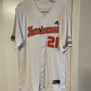 Miami Hurricanes Adidas Replica Baseball Jersey - White